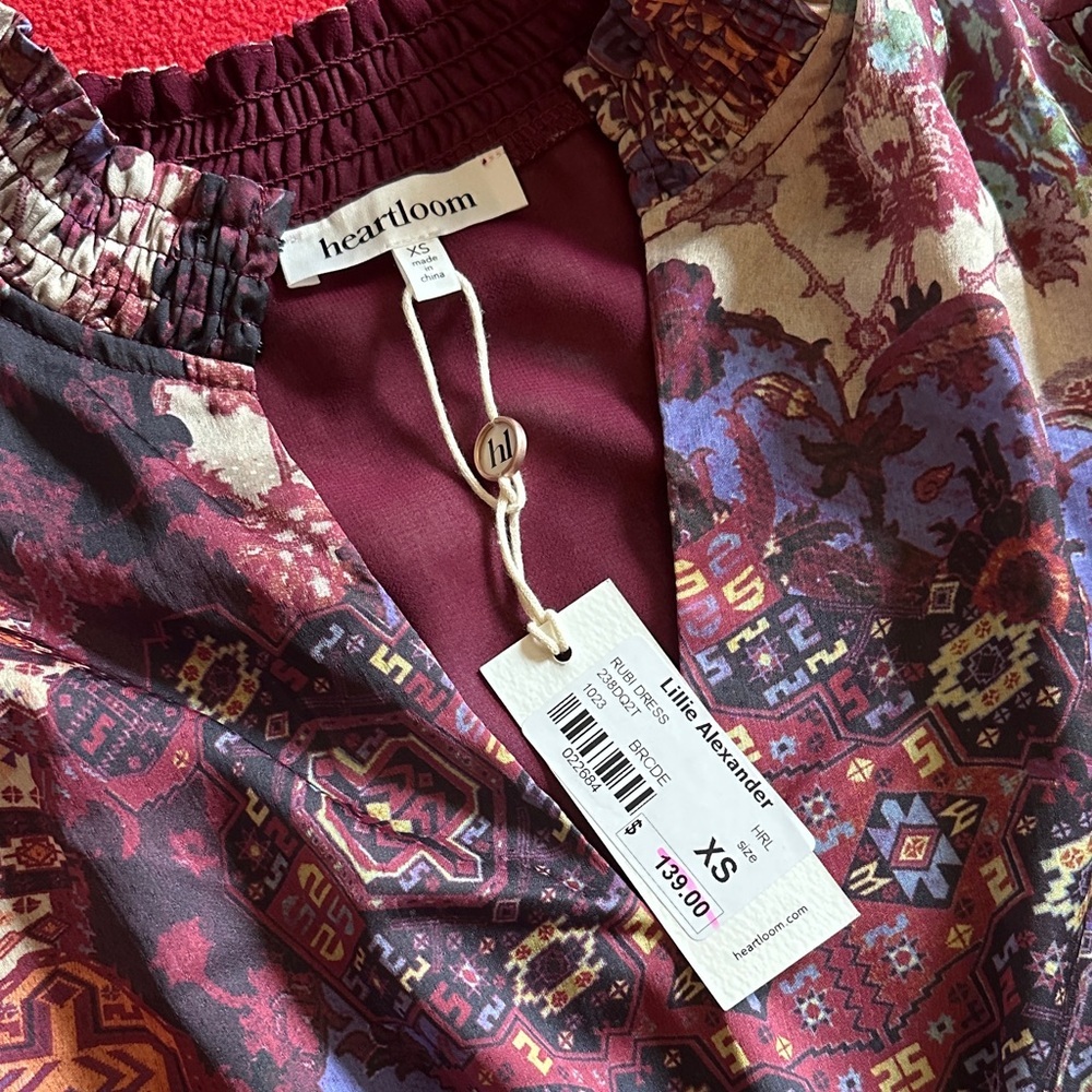 Heartloom Long Sleeve Patchwork Pattern Dress - P… - image 2